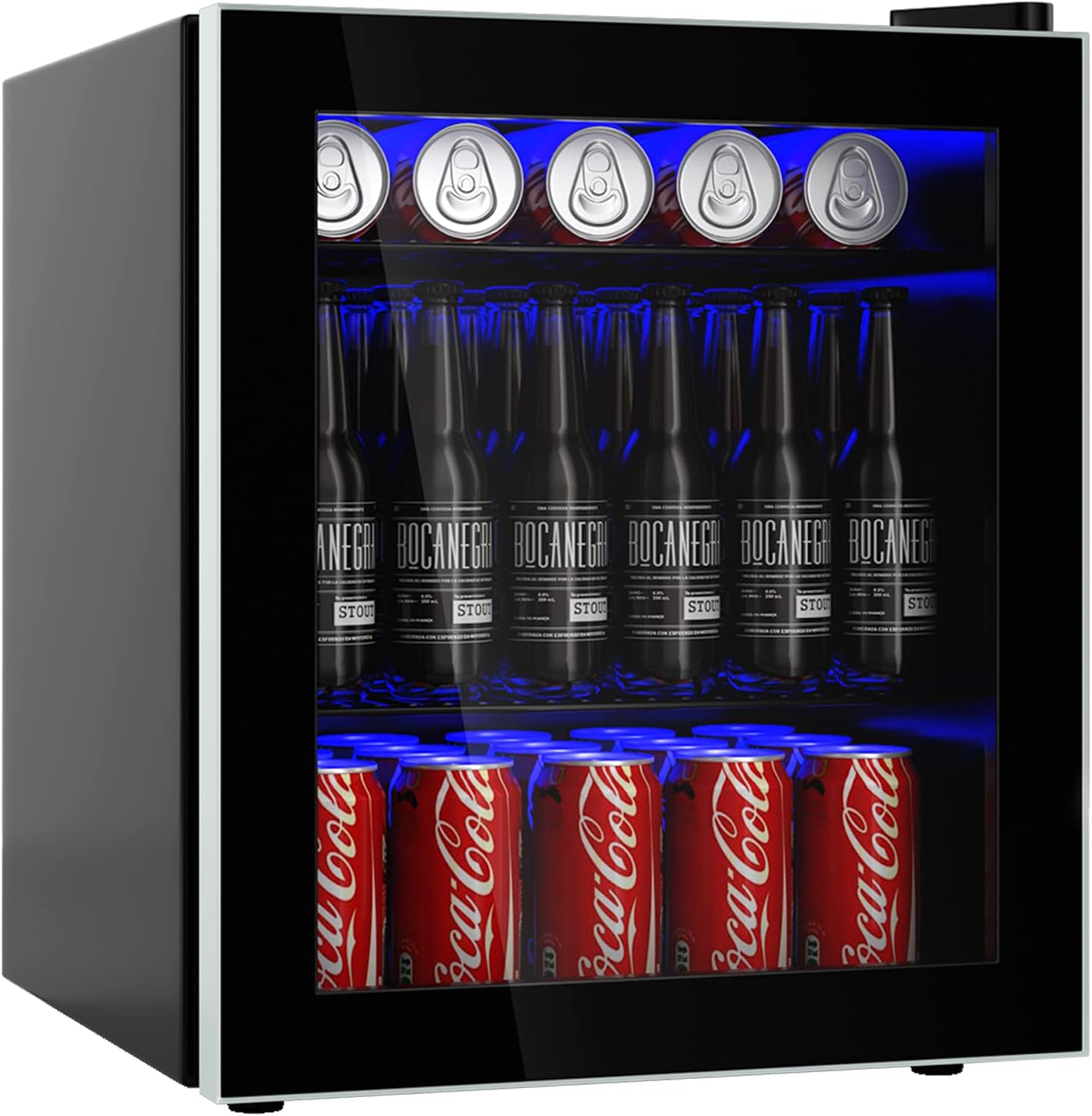 ARLIME Mini Fridge 60 Can, Beverage Refrigerator with Glass Door, Mini Drink Dispenser Machine Small Refrigerator For Office with Adjustable Shelves for Home Kitchen Bar, 1.6 Cu. Ft