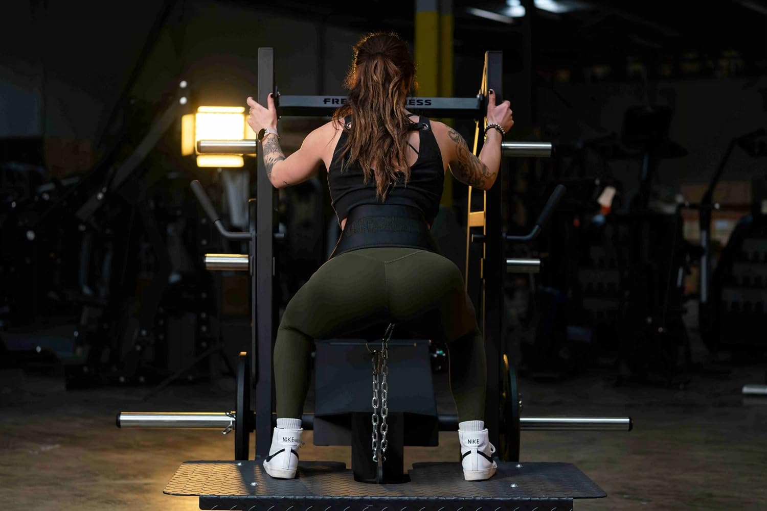 French Fitness PS50 Pit Shark Belt Squat Machine – Heavy Duty Steel Frame, Adjustable Handles & Resistance Band Anchors, 661 lbs Max Capacity for Lower Body Strength Training