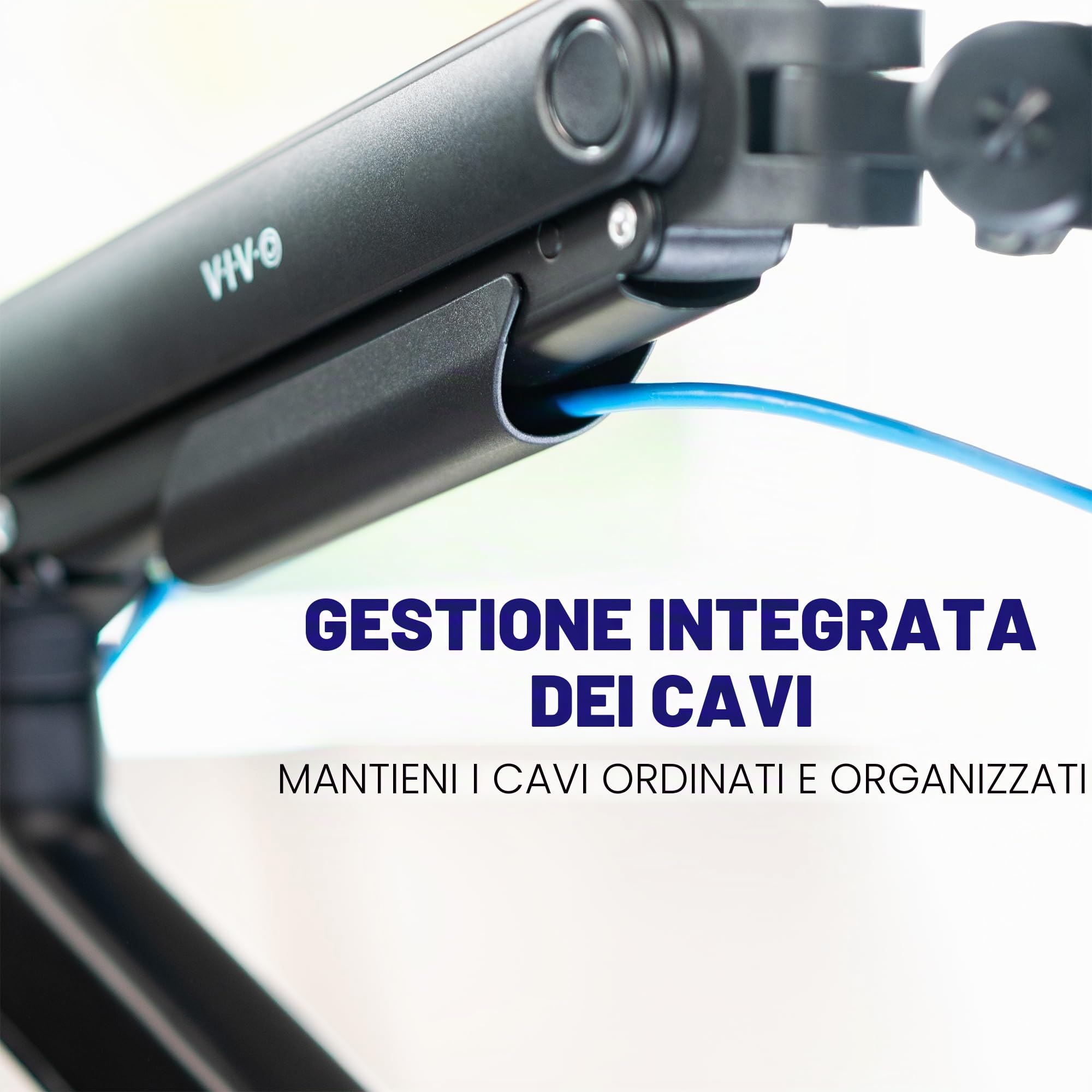 VIVO Supporto da scrivania per monitor ultrawide in alluminio resistente, per schermi fino a 49", supporta fino a 20 kg, supporto da scrivania progettato per Samsung Odyssey G9 e altri, nero