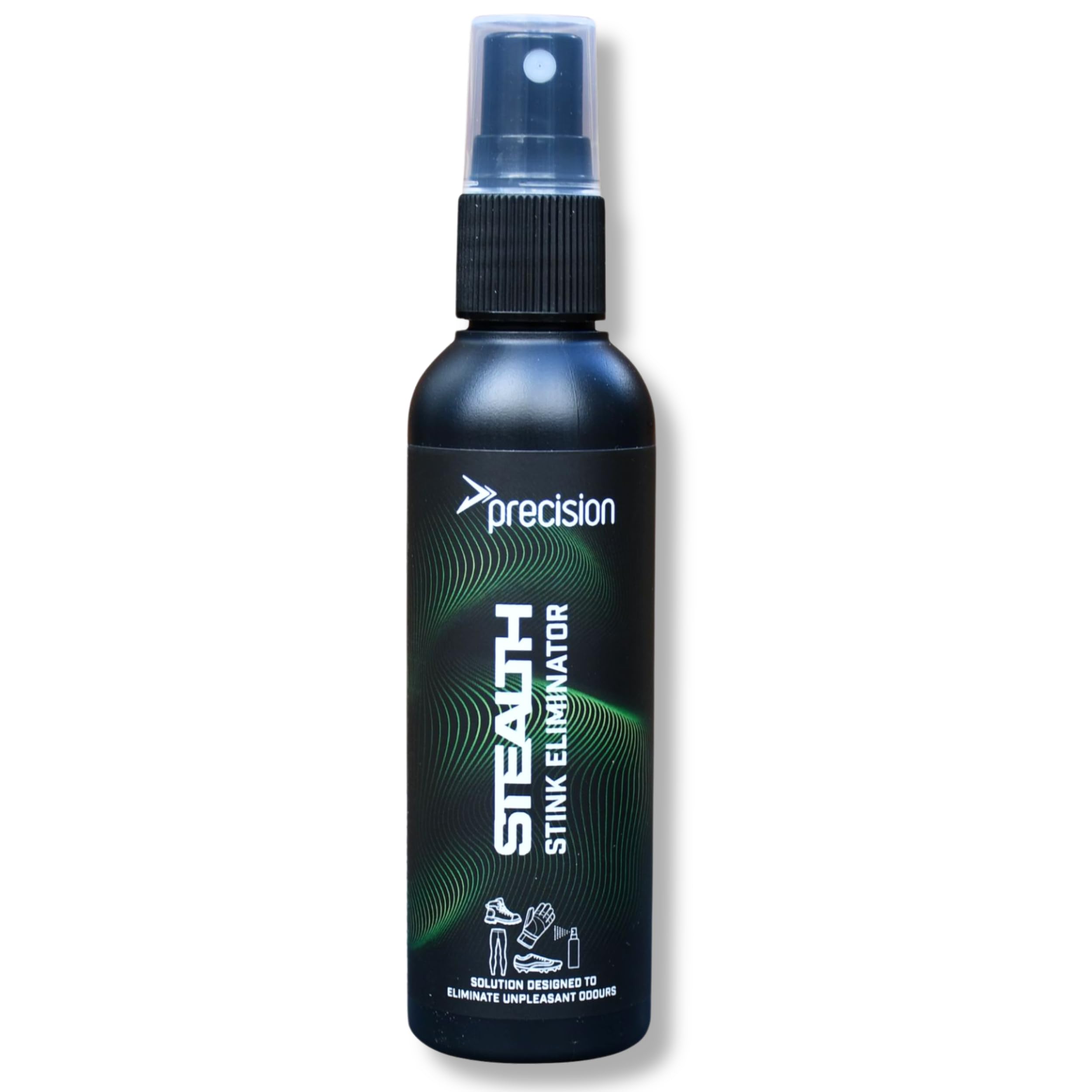 Precision Stealth Stink Eliminator Spray, 100ml Odour Remover for Football Boots, Sports Shoes & Goalkeeping Gloves Freshener for Long Lasting Fresh Smell