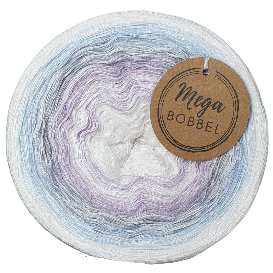 MegaBobbel*Wintermorgen*A101* Farbverlaufsgarn - Lace Garn Bobbel Wolle zum Häkeln & Stricken - 50% Baumwolle/50% Polyacryl (4 fädig, 3750m)