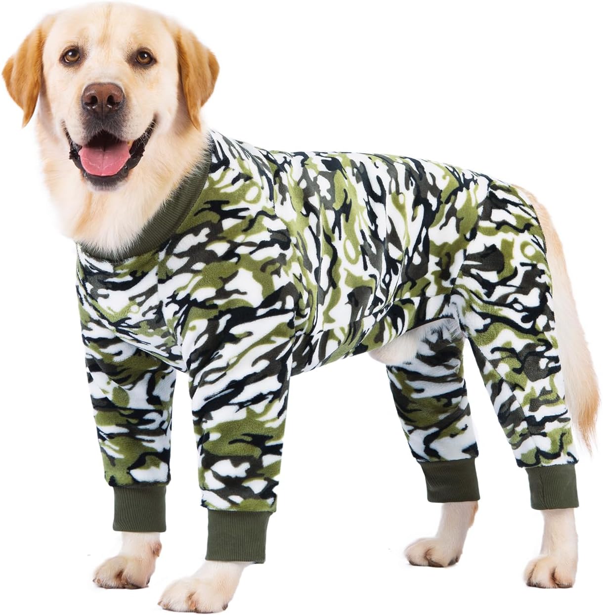 HDKUW Large Dog Sweater Coat - Recovery Suit & Anti-Shedding Dog Pajamas - Rose Pink, Size M/L, 32#