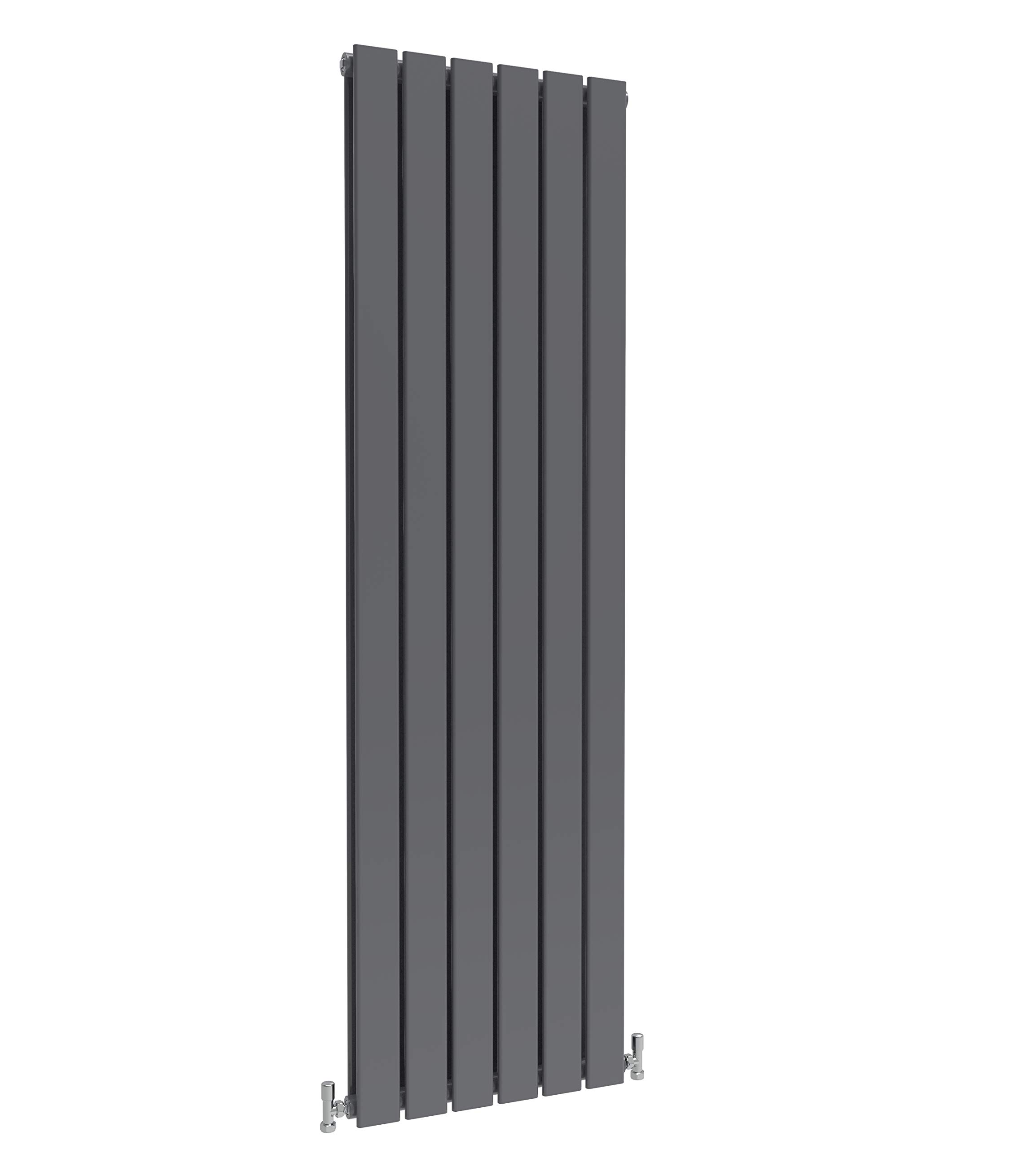 Huiyang Anthracite Vertical Radiator Flat Panel Designer Central Heating Rads Double 1600X408mm