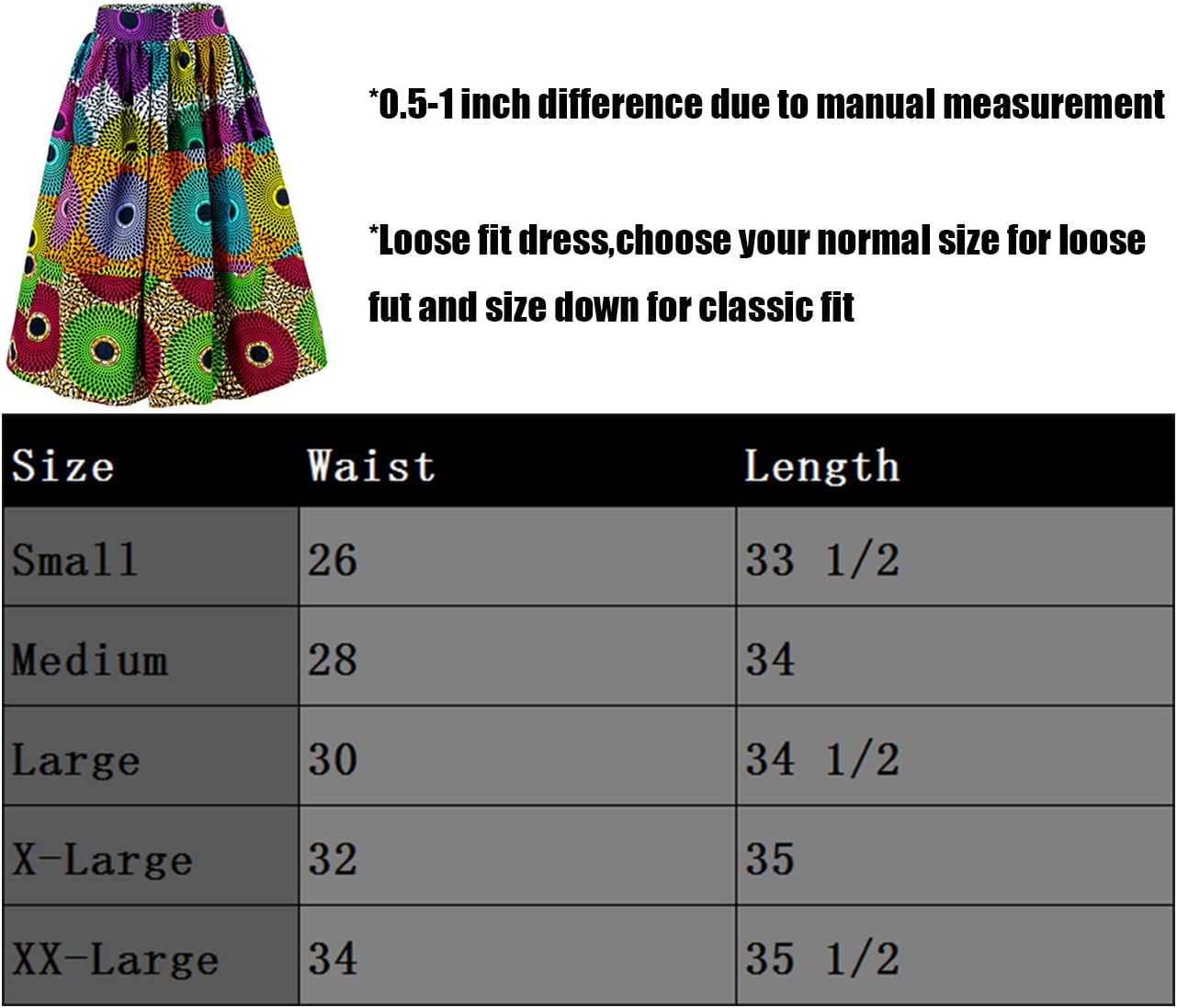 SHENBOLEN Women's African Print Skirts Ankara Traditional Casual Splicing Skirt - Image 7