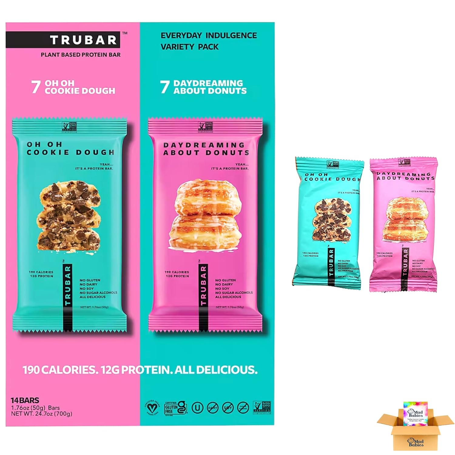 Trubar Truwomen PlantBased Protein Bar Variety Pack