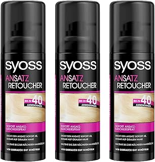 3 x Syoss Ansatz Retoucher Hellblond je 120ml Ansatz Kaschierspray