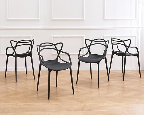 Plastic Modern Dining Chairs - Set of 4 Outdoor Kitchen