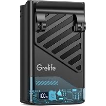 Grelife AI Portable Fan Rechargeable, 5 Speeds 10000RPM Strong Airflow, Personal Waist Fan, Hands-Free Hanging Neck Fan, Wearable Belt Fan for Outdoor,Camping,JobsiteBlack one