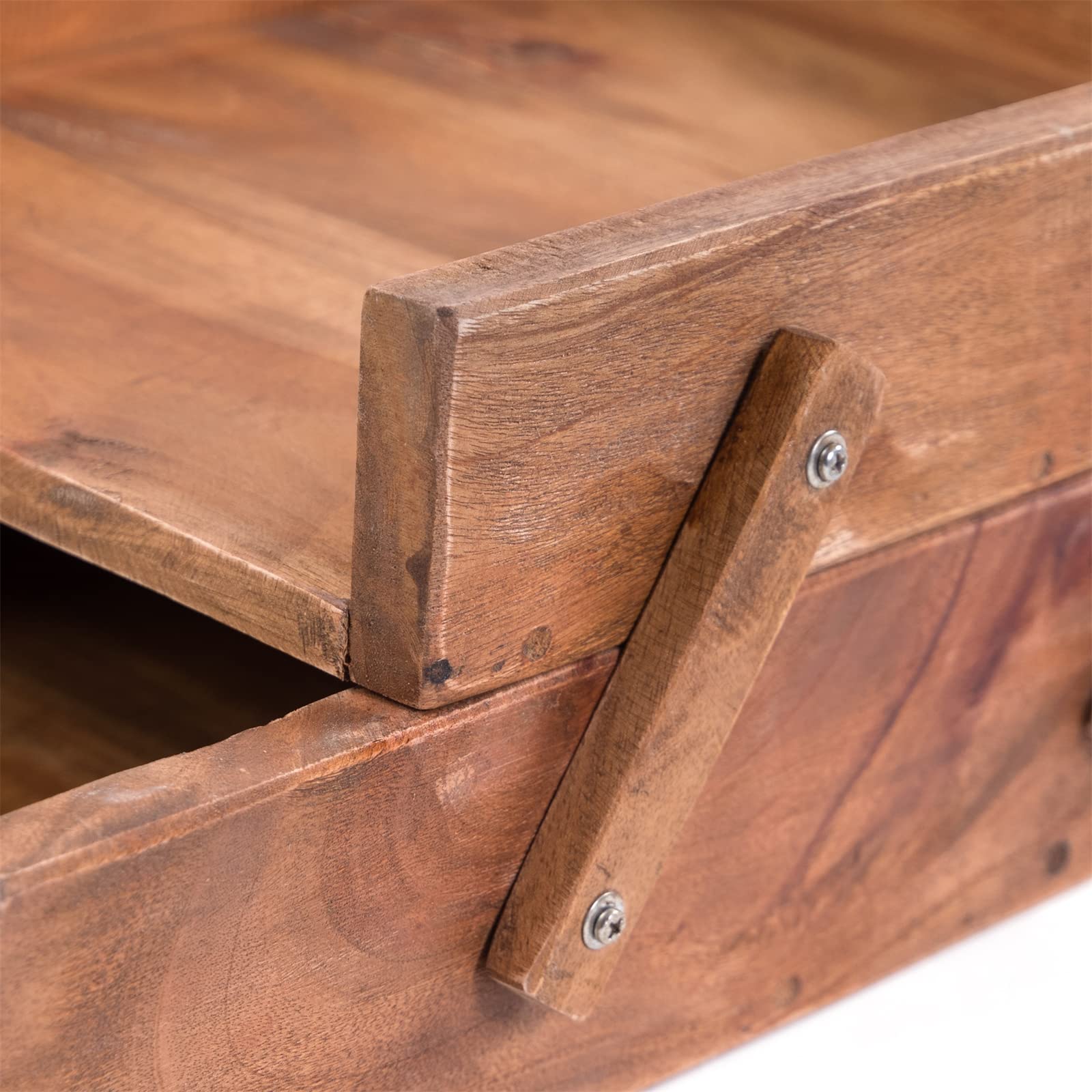 DESIGN DELIGHTS DOKUMENTENABLAGE Slide | Mahagoni Holz, 36 cm, zwei Fächer | Holzablage, Schreibtisch Organizer, Dokumentenkiste, Holzkiste, Büro Ablage