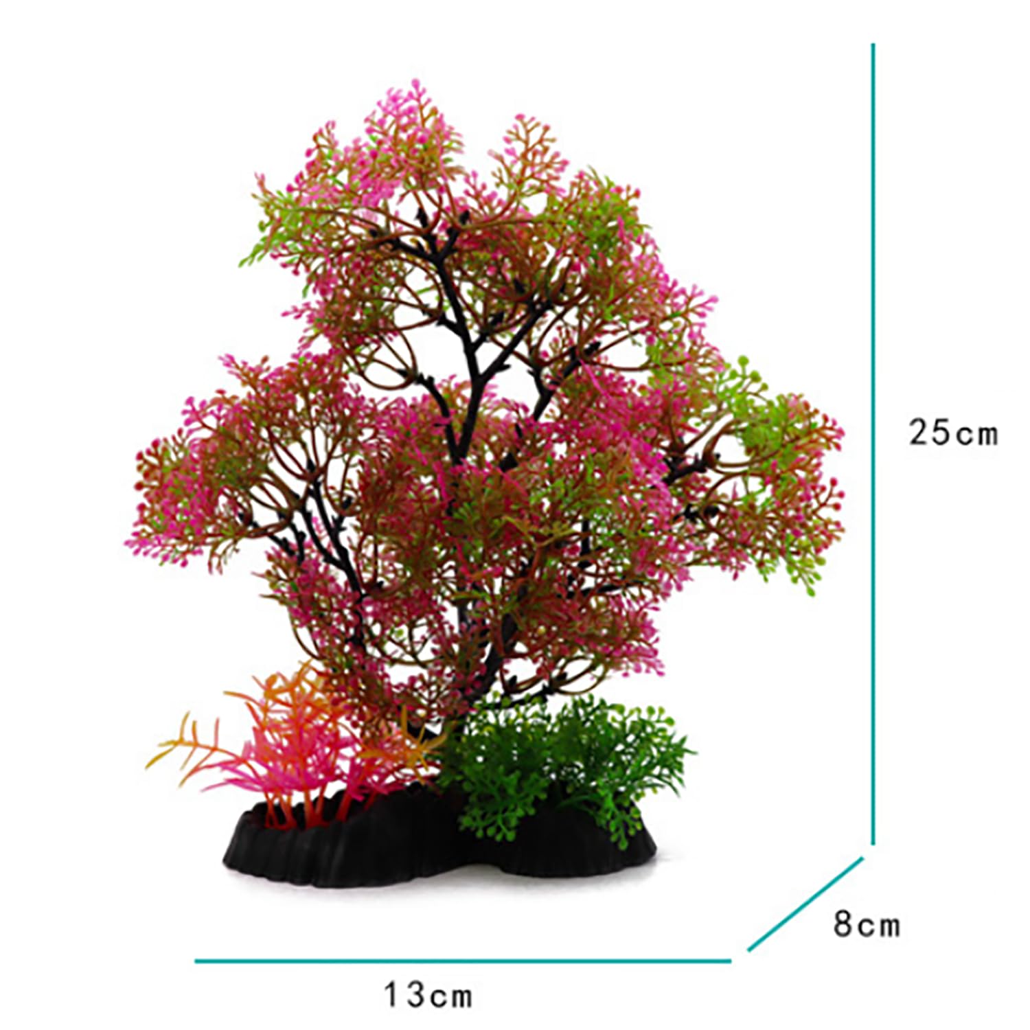 Plante Aquarium Artificielle, Aquarium Decoration Plante, Longue 25 cm Décorations Aquarium, Plantes Hydroponiques de Simulation, avec Base Epaissie pour Aquarium Poissons