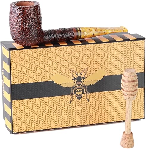Miele Honey Pipe - Tubos de madera hechos a mano Savinelli Tobacco Pipe con acabado rústico (111 KS)