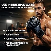 Vista 6 de Generic 2 pares de guantes de artes marciales artes marciales, guantes de boxeo, guantes de combate de kickboxing para sparring