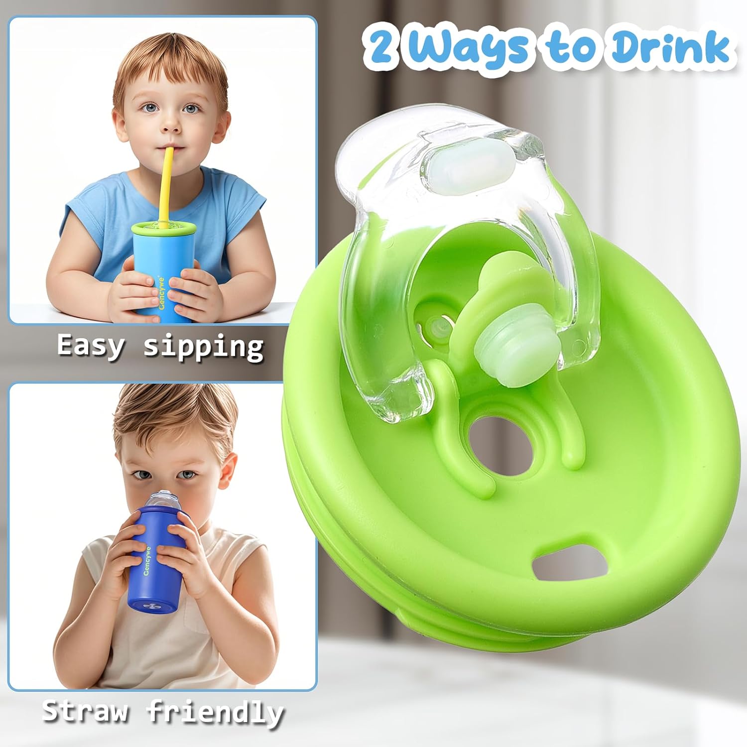 2 PACK Kids Double Walled Stainless Steel Cups with Straws and lids | 12 oz Spill-Proof Sippy Smoothie Tumbler Set, Small Kids Snack & Drink Water Cups, BPA-Free (Age: 3+ years old & up) - Image 4