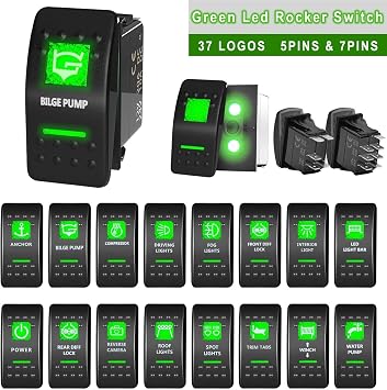 Bilge Pump Rocker Switch Led Momentary/Latching Marine Grade Toggle Switch Fit For Caravan Marine 4X4 Carling ARB TYPE(Front Diff Lock)