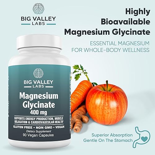 Miniatura 3 de Glicinato de magnesio 400 mg  Magnesio quelado de alta absorción  Apoya el bienestar muscular, nervioso y energético  vegano, sin OMG, sin gluten