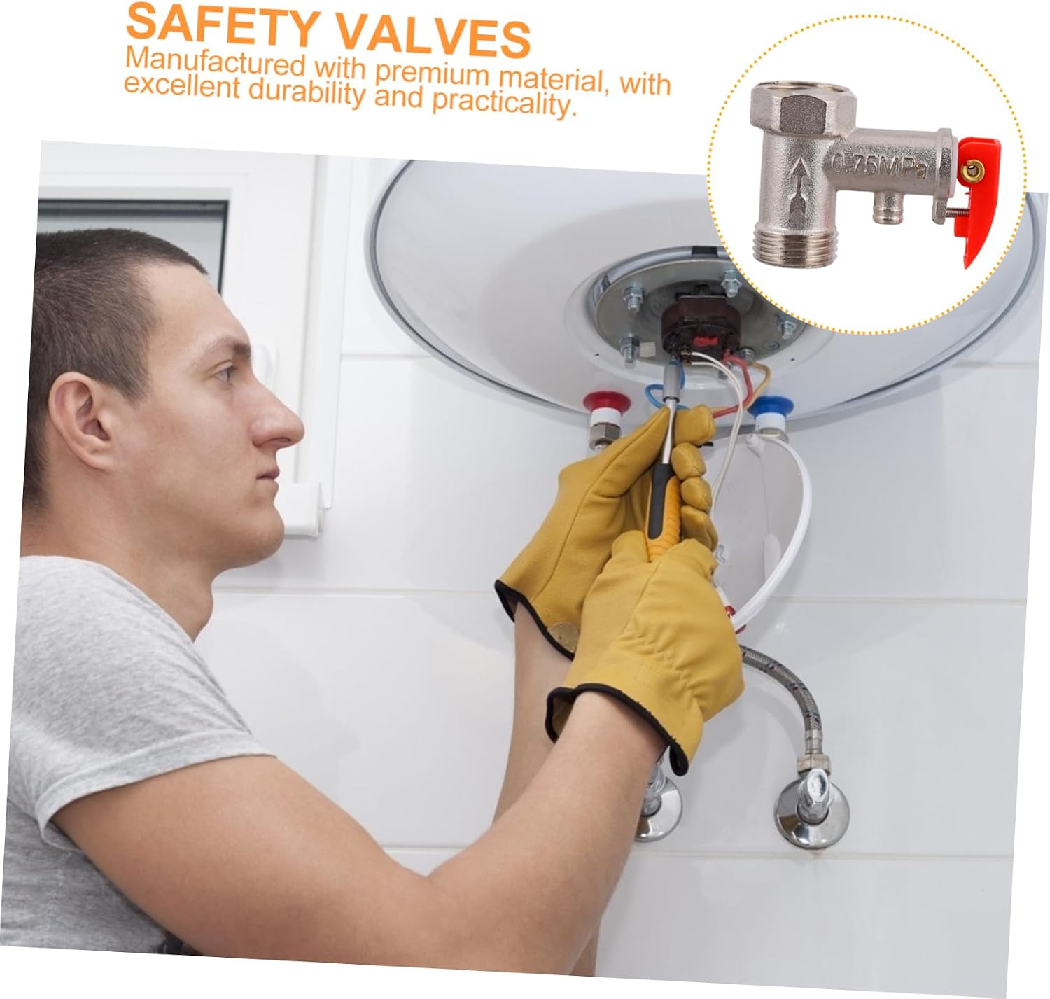 SOLUSTRE 4pcs Electric Water Heater Safety Valves Pressure Relief Valve Leak Design for Home Use Practical Temperature Control