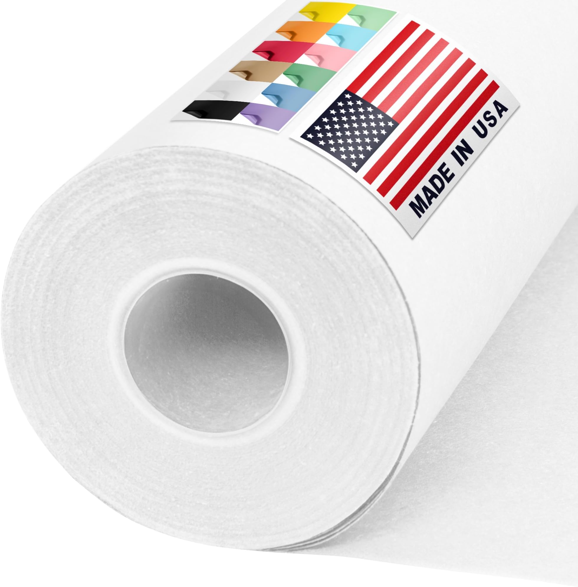 USA Made 36" x 1200" White Kraft Paper Roll, 45 lbs/66 GSM, American Produced Colored Kraft Paper for School, Bulletin Board - Odorless, Non-Toxic, Safe for Kids