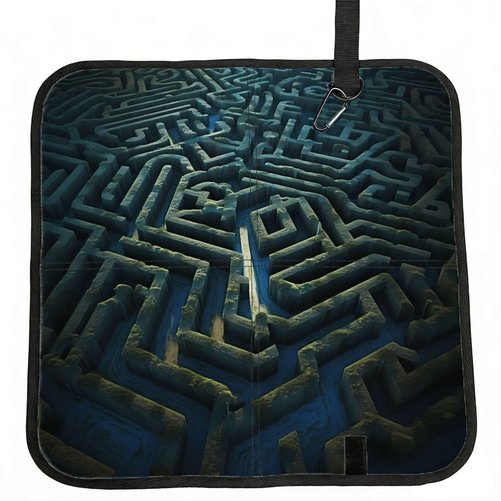 MROWYC Maze town Printed Foldable Seat Cushion - Portable with Carabiner, for Stadium, Camping, Hiking