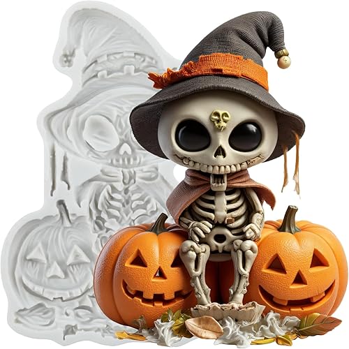 Miniatura 27 de Molde de silicona con calavera de Halloween, moldes de chocolate para decoración de pasteles, decoración de cupcakes, pasta de goma de arcilla de