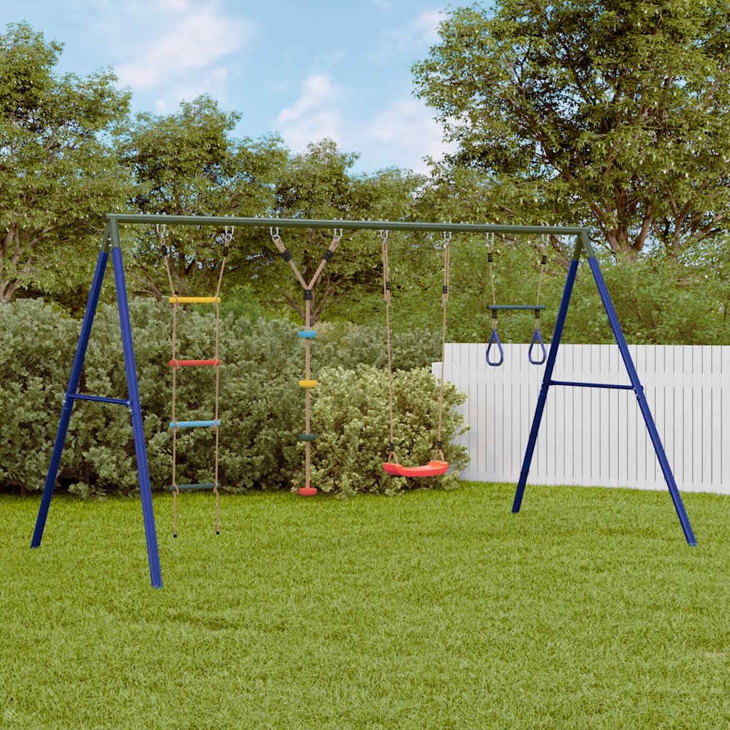 Juego de columpio multicolor con Trapecio, escalera y disco