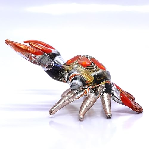 Miniatura 3 de Figuras pequeñas en miniatura de cangrejo soplado a mano, arte de vidrio soplado a mano, animales de playa, regalo coleccionable para decorar el