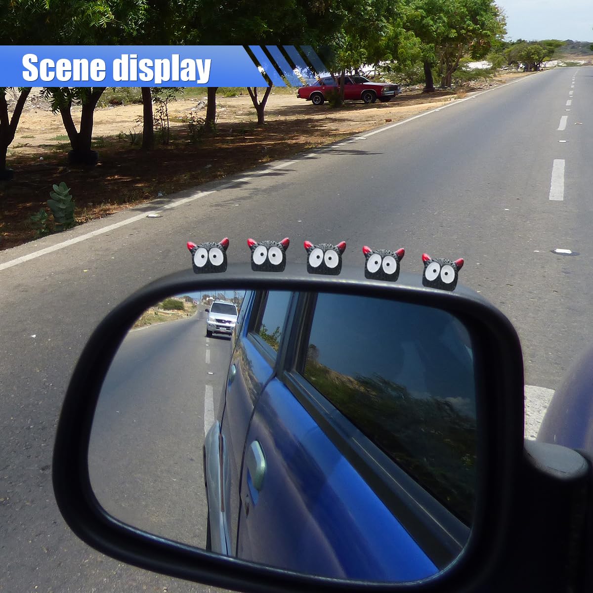 5PCS Cute Devil Car Dashboard Ornament Funny Auto Rear View Mirror Accessories Vehicle Interior Decorations Ornament Accessories for — view 3