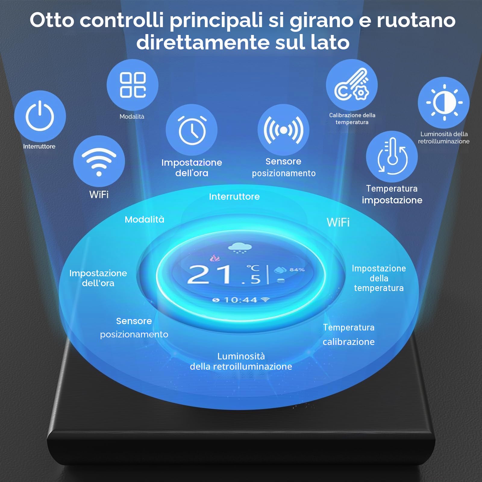 Termostato WiFi Intelligente DXstring - Controllo Vocale/App/Touch, Display Digitale, Programmabile 5+1+1, Risparmio Energetico per Pompe di Calore
