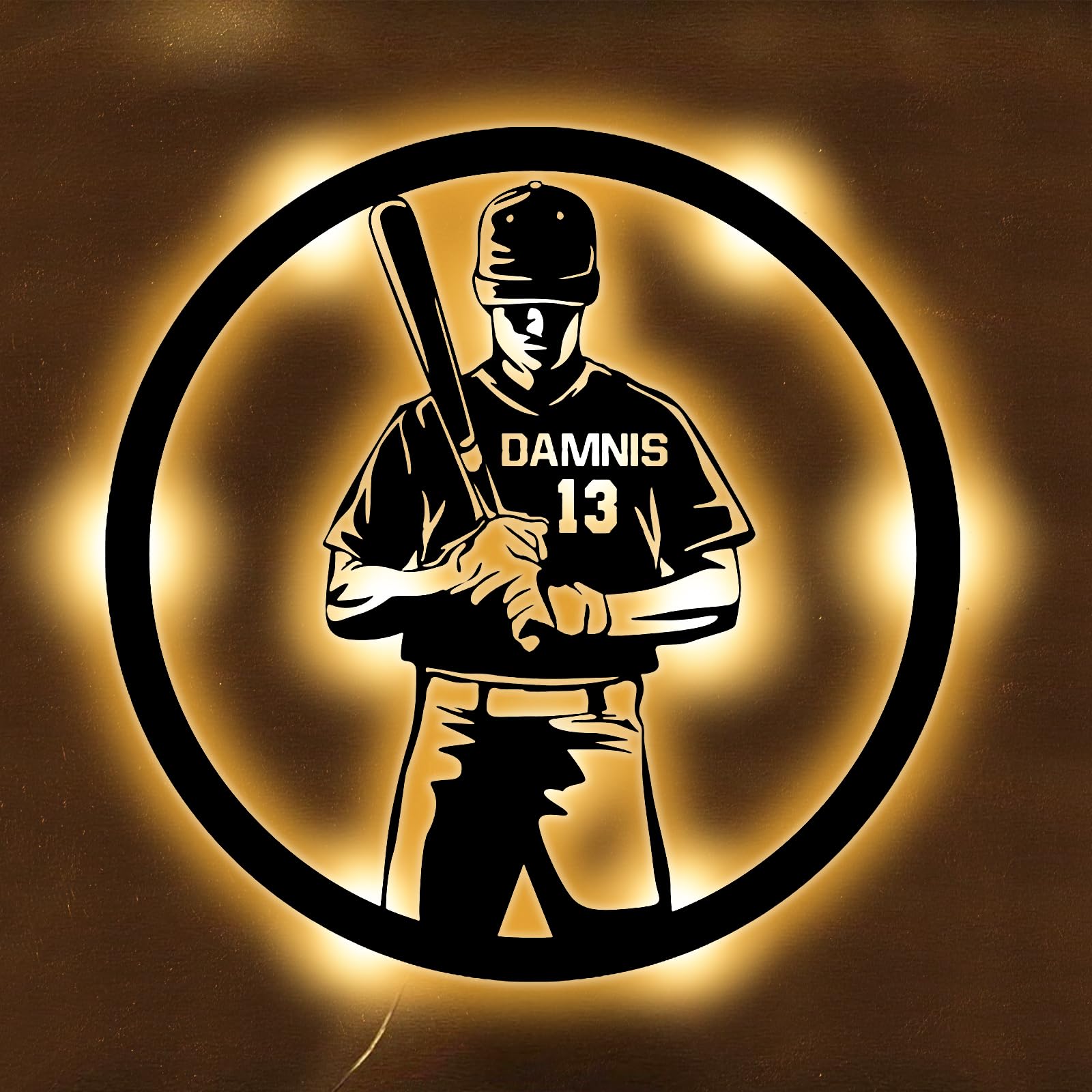 Personalized Baseball Gifts for Boys Kids, Custom Baseball Player Neon Signs for Wall Decor Neon Lights, Sports Neon Sign, Dimmable LED Bar Bee Neon Light USB Powered Neon Art Signs