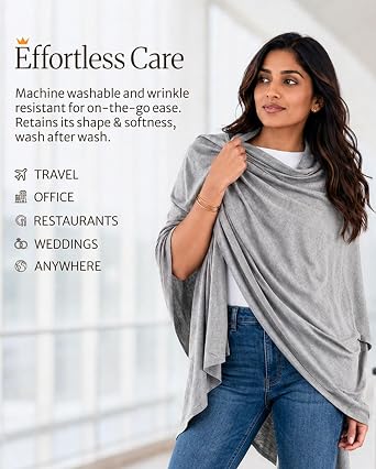 Happyluxe Pashmina Shawl Wraps for Women | USA Made Travel Scarf for Women