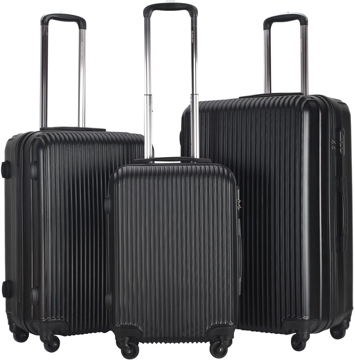 Goplus Luggage Set 3 Pcs Carry On Light Weight ABS