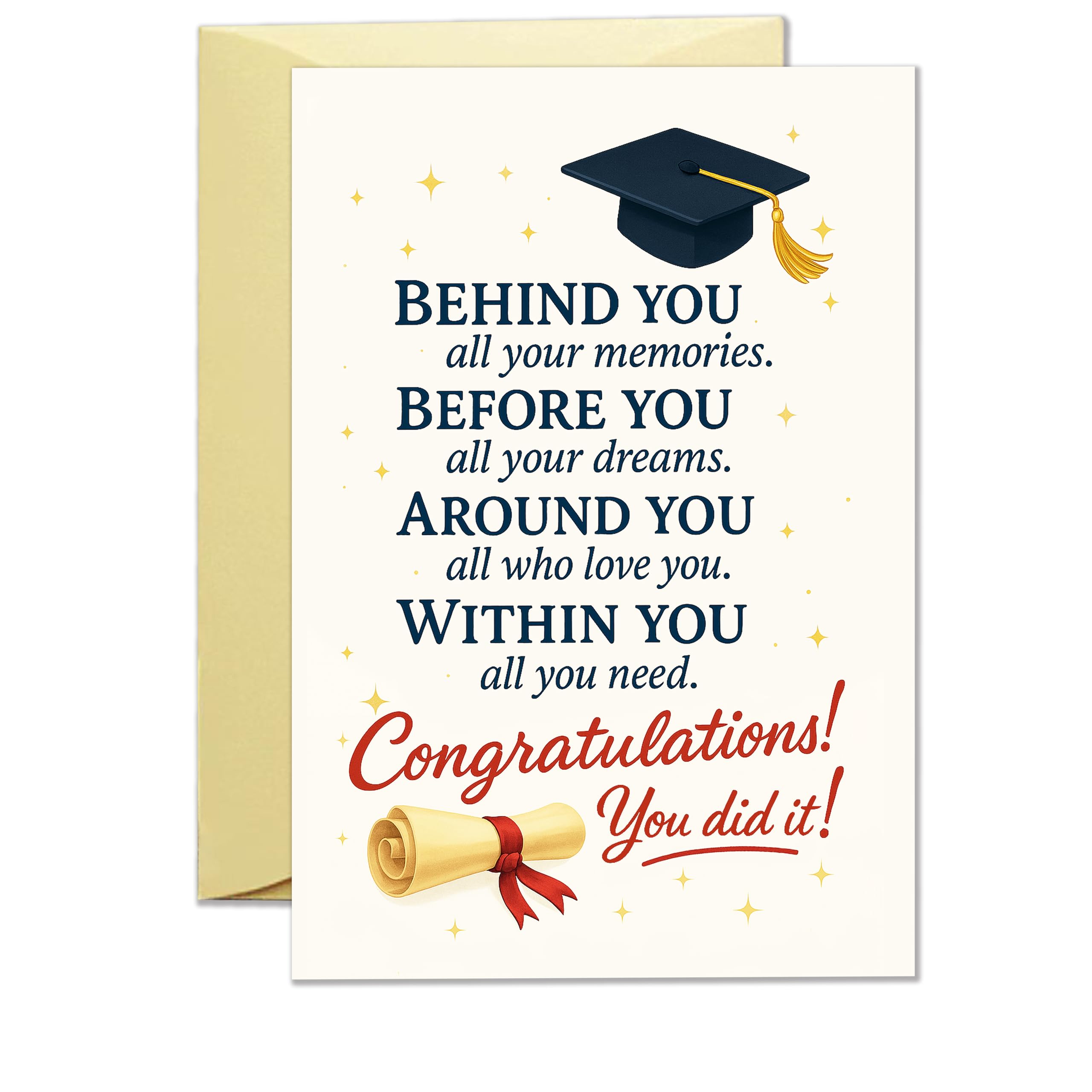 Amazon.com: LoLoud Graduation Card for Him Her, 2026 Graduation Gift for  High School College Graduates, Congrats Grad Card with Envelope, Premium  300gsm Paper, Blank Inside : Office Products