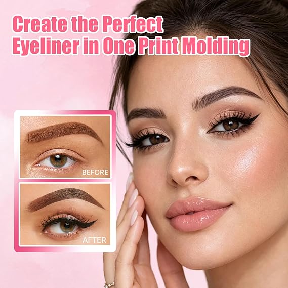 Wing Eyeliner Stamp, Effortless Cat Eye Wing Liner Makeup Tool, Rotatable Eyeliner Stamp Pen, Beginner-friendly & Easy to Apply, Smudge-proof and Long-Lasting for Daily Makeup (Black)