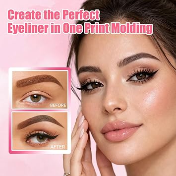 Wing Eyeliner Stamp, Effortless Cat Eye Wing Liner Makeup Tool, Rotatable Eyeliner Stamp Pen, Beginner-friendly & Easy to Apply, Smudge-proof and Long-Lasting for Daily Makeup (Black)