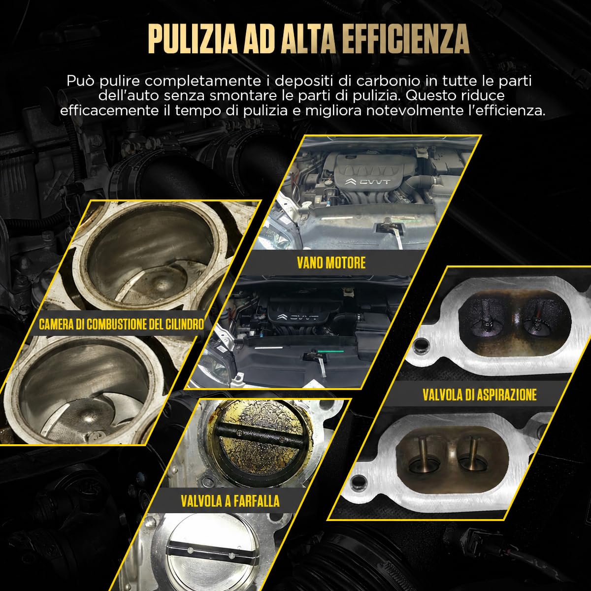 AUTOOL Macchina di sabbiatura del ghiaccio secco automobilistico, pulitori di esplosione di ghiaccio secco per acceleratore, valvole di aspirazione, componenti del motore, camere di combustione del