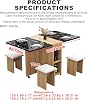 Telescopeing Dining Room Table Folding Dining Table for 4-6 People Folding Extendable Dining Table Wooden Folding Dining Table with 6 Castors, Perfect for Small Spaces, Living Room, Dining Room
