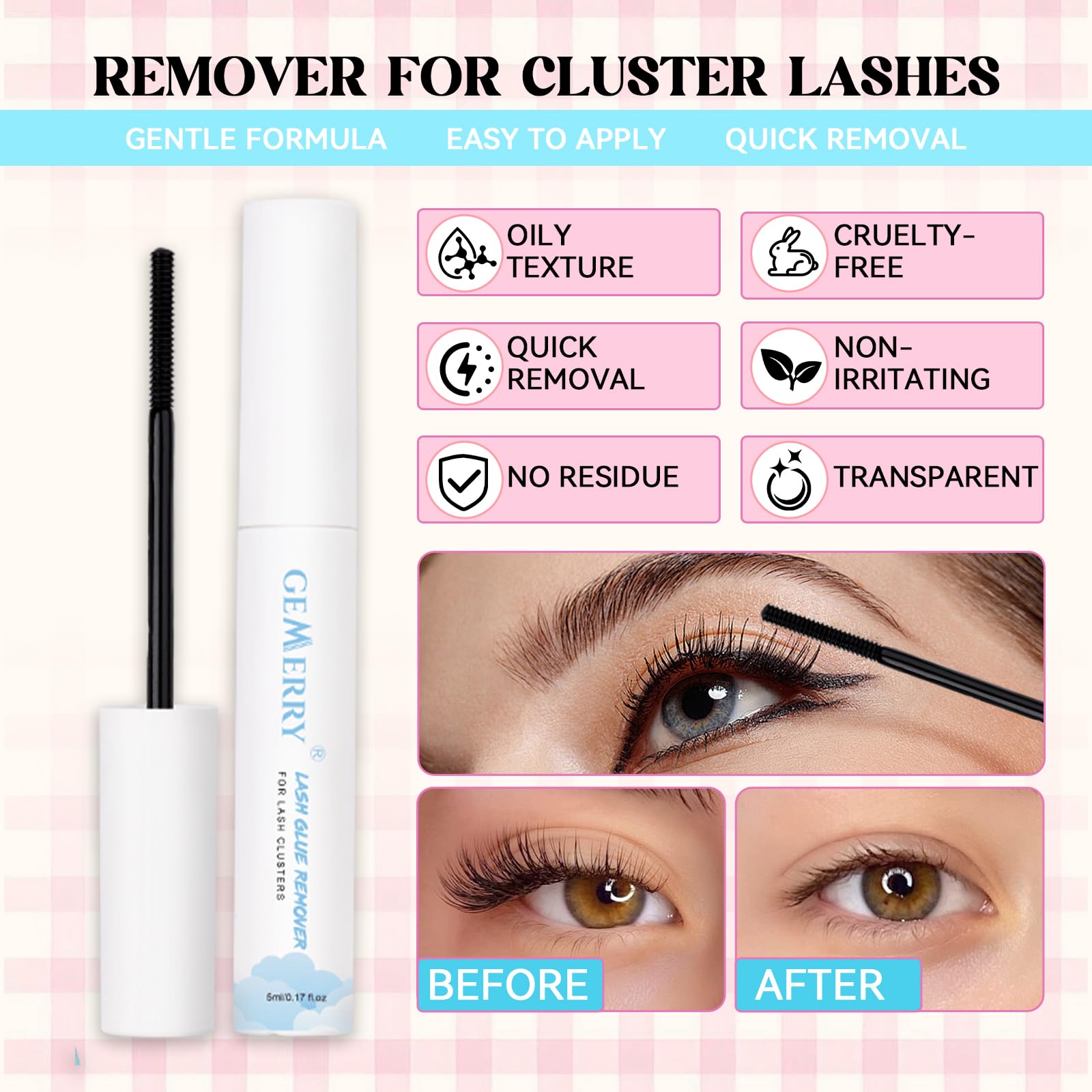 GEMERRY 3x 600PCS Ciglia Finte Ciuffetti Kit 30D-100D Extension Ciglia | 3x Cluster Lashes Kit con Bond and Seal Pinzette DIY Lash Extension a Casa per i Principianti Adatto a Una Varietà di Stili