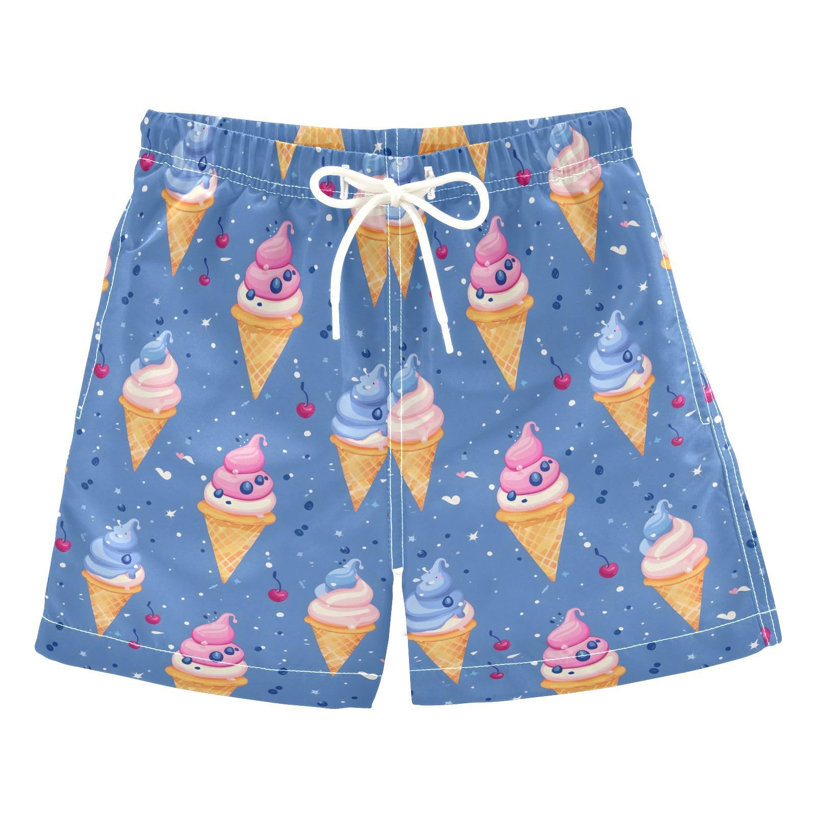 Ice Cream Cherry Boys Swim Trunks Toddler Shorts Swimwear Boardshorts