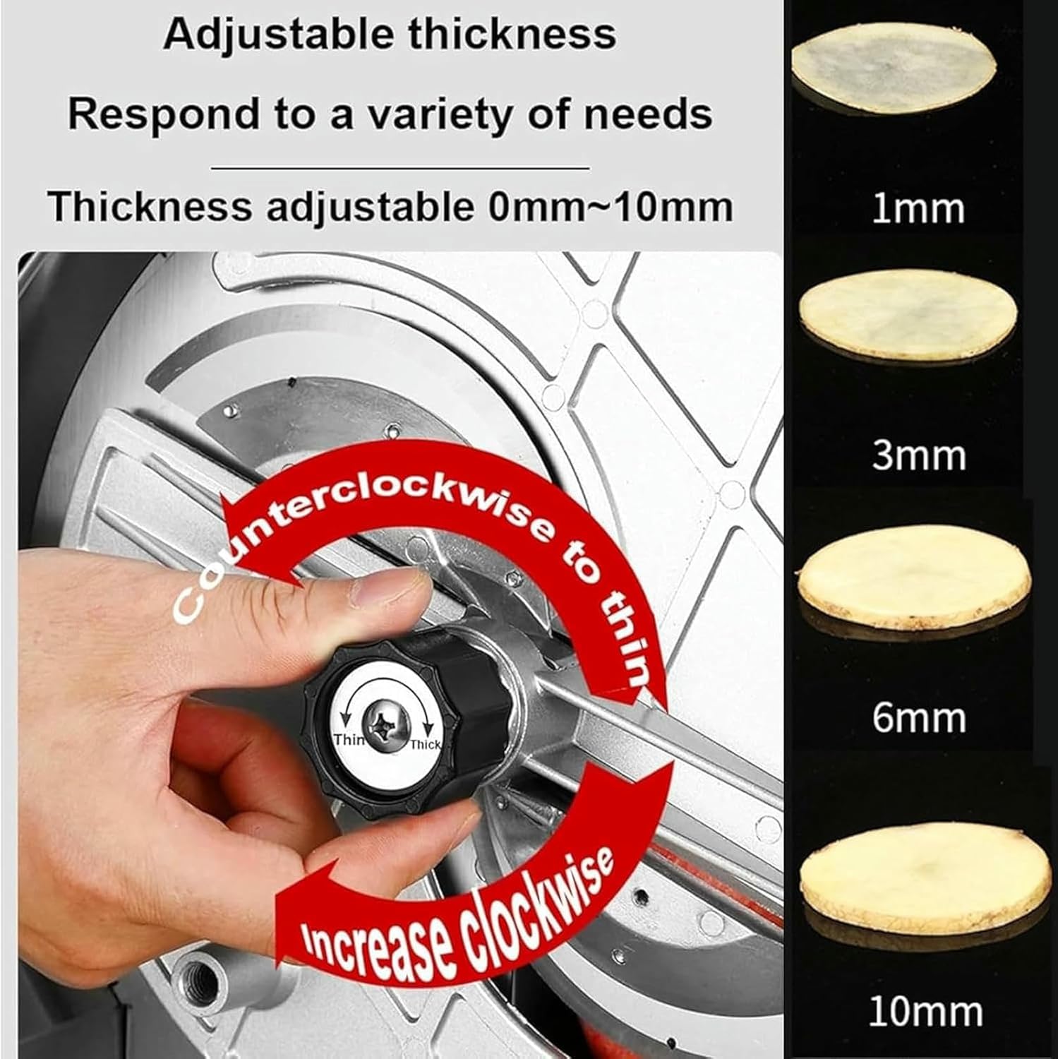 Fruit And Vegetable Cutter, Commercial Vegetable Cutter, Fries Cutter, 0-13mm Thickness Adjustable Electric Manual Cutter