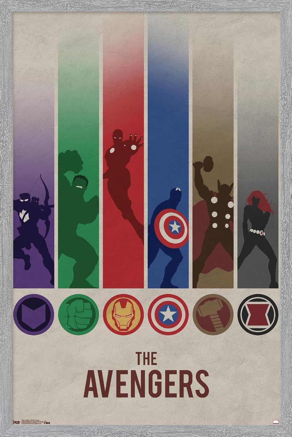 Trends International Marvel Comics Avengers - Minimalist Logo Wall Poster, 34L x 22.4W, Premium Unframed Version