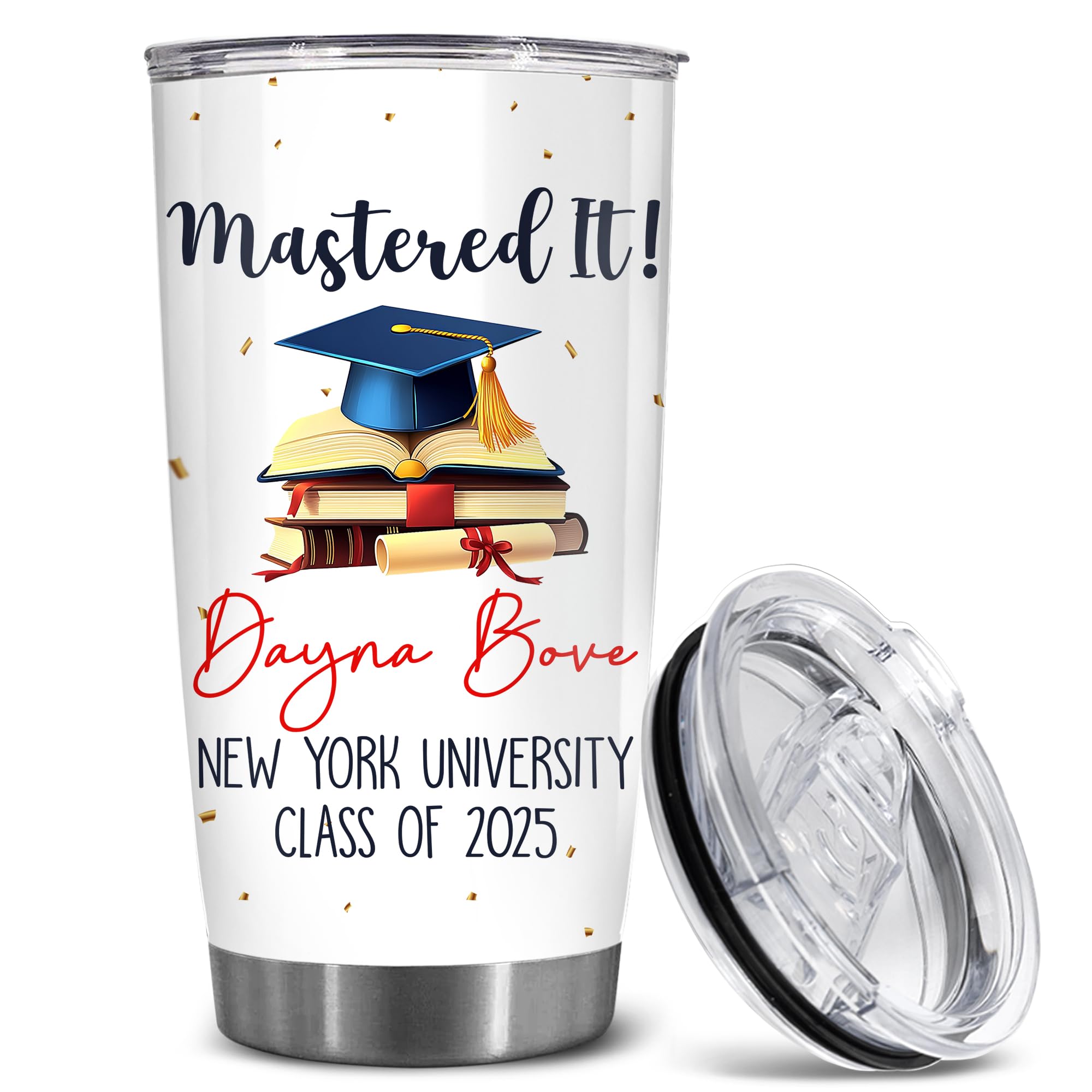 GOFABACO Personalized Graduation Day Gifts - Graduation Gift for Him, Her - Gift For Graduated Student, Senior, Back To School - Master Degree Tumbler