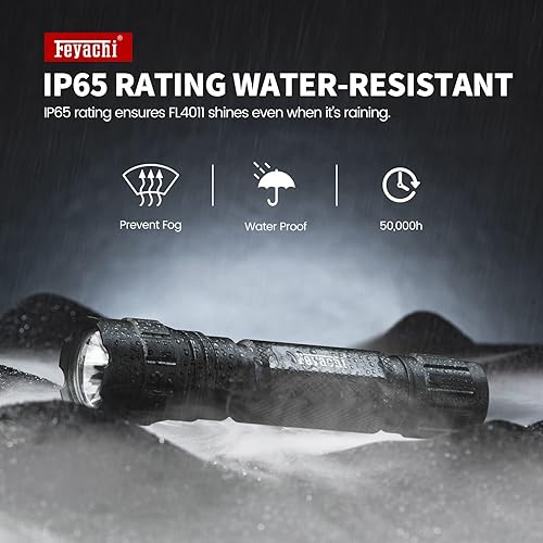 Miniatura 8 de Feyachi Linterna táctica, linterna pequeña de 1200 lúmenes, con montaje offset e interruptor de presión, rango de haz de 656.2 ft, tiempo de