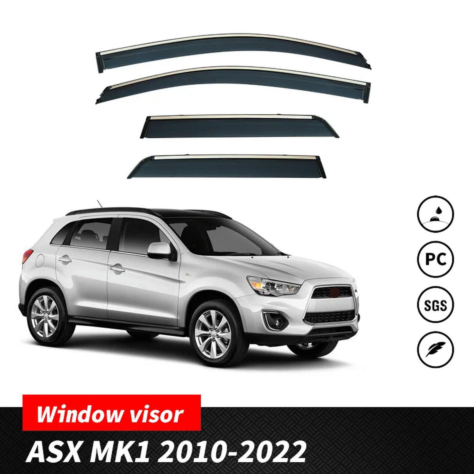 Osłony przeciwdeszczowe na szyby samochodowe,osłony okienne,osłony przeciwwietrzne,deflektory,osłony do Mitsubishi ASX RVR 2010-2023