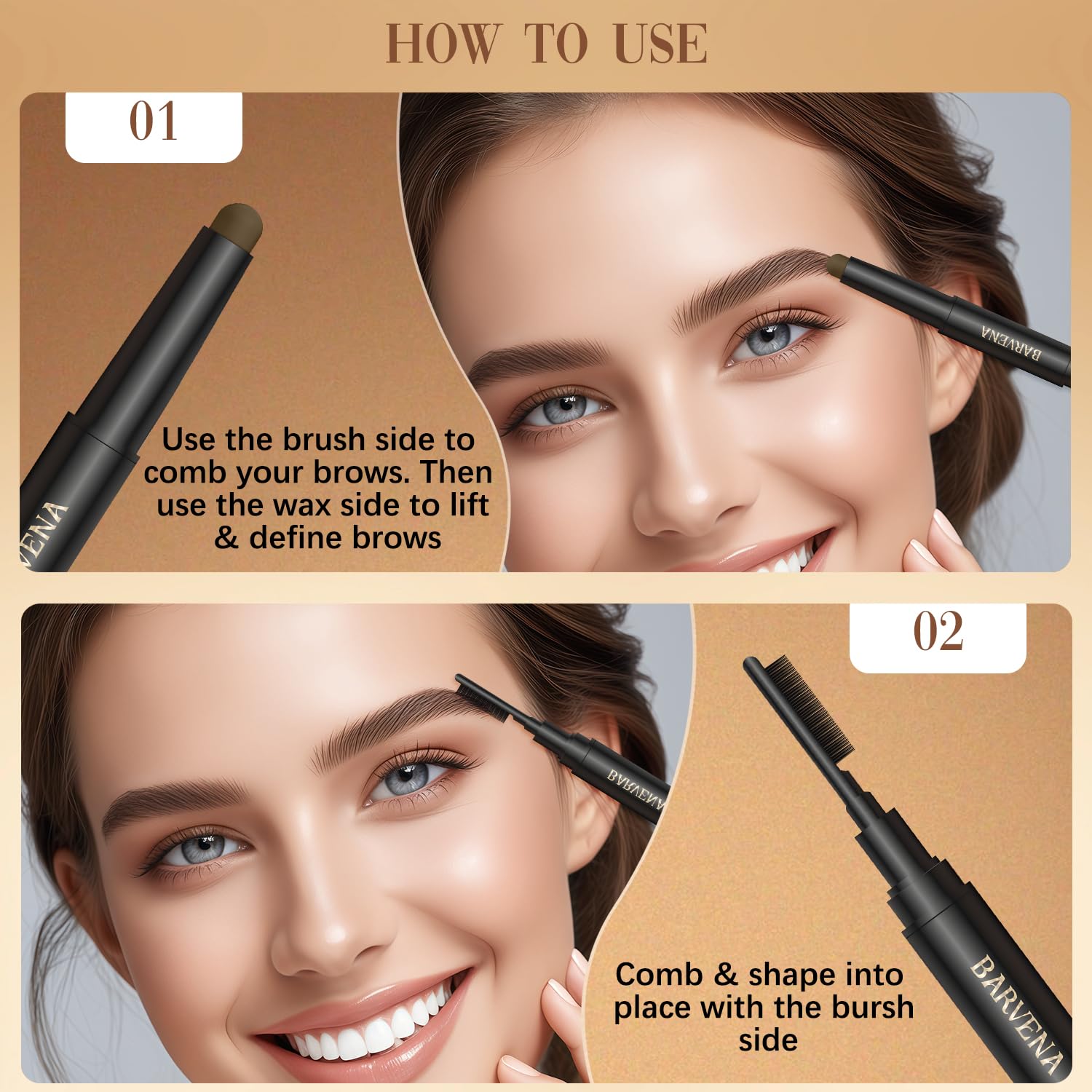Eyebrow Lifting Wax Sticks with Brow Brush, 2-in-1 Eyebrow Pencils for Women, Easy ... - Image 5