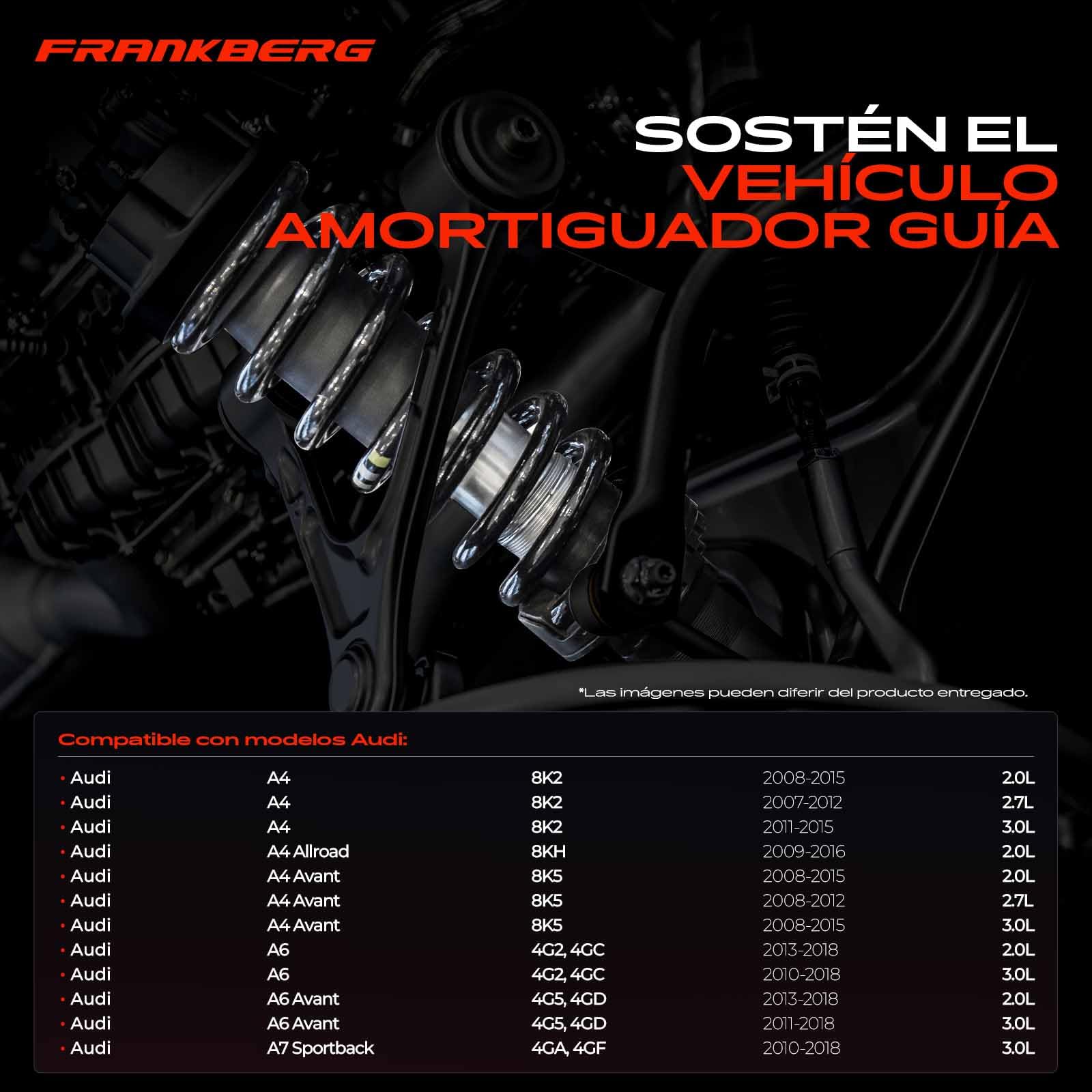 Frankberg 2x Muelles de Suspensión Eje delantero izquierdo derecho Compatible con A4 8K2 A4 Allroad 8KH A4 Avant 8K5 A6 4G2 4GC A6 Avant 4G5 4GD A7 Sportback 4GA 4GF Replace# 4004290
