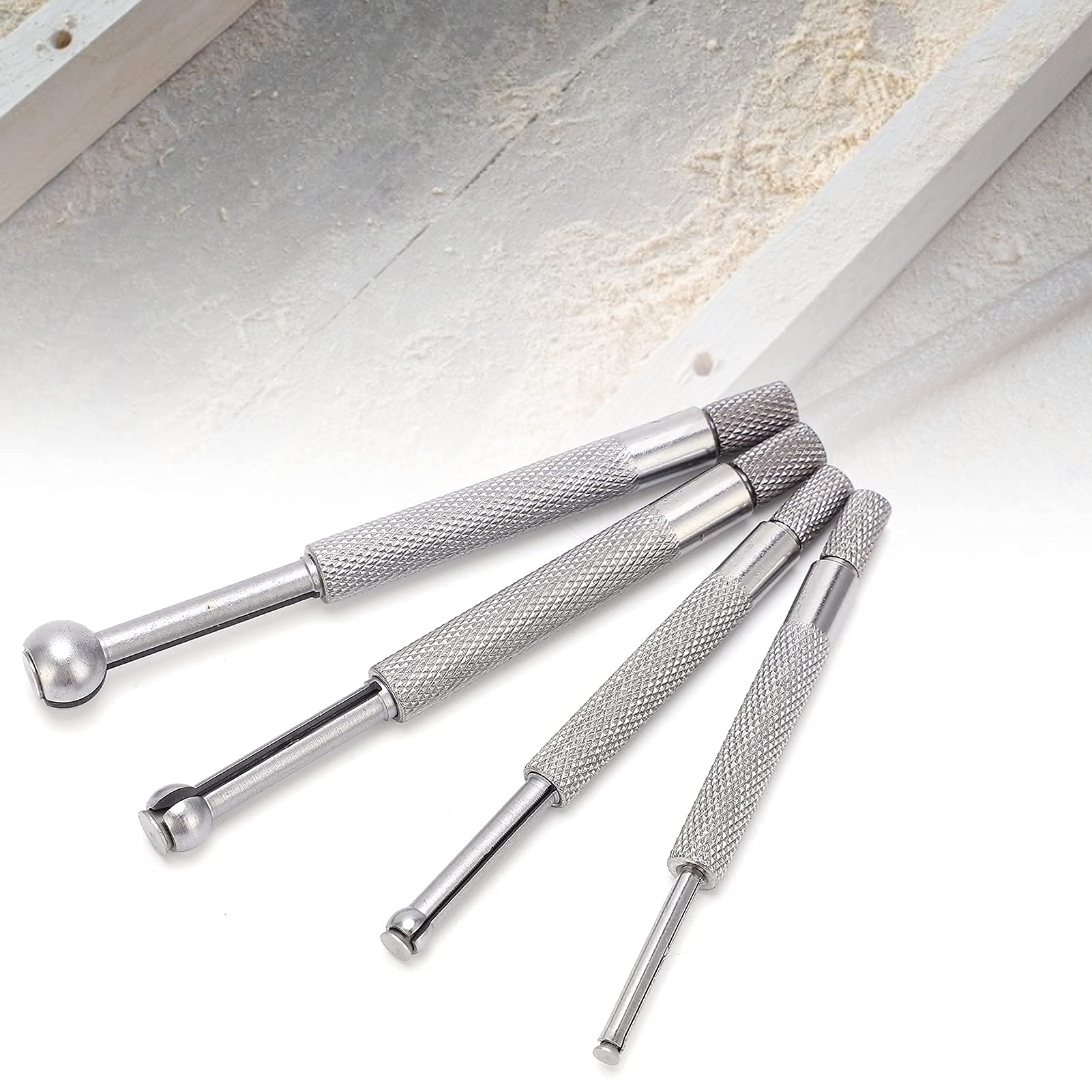 Set di Misuratori per Fori 4 Pezzi Misuratore Telescopico a Sfera Piena 3‑13 Mm per la Misurazione di Scanalature di Fessure di Piccoli Fori