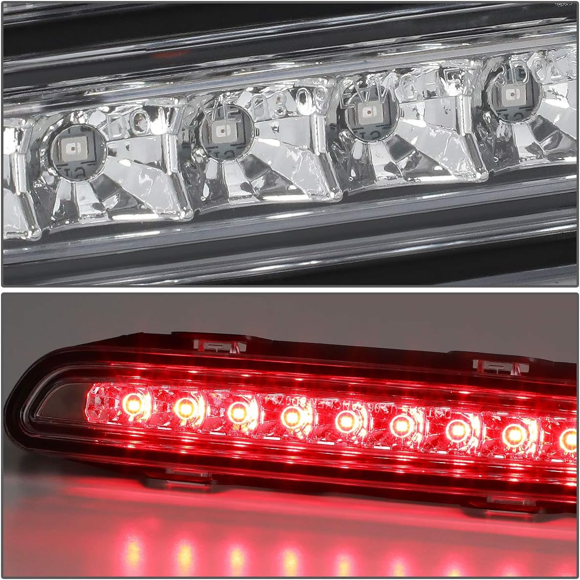 DNA MOTORING 3BL-CHA06-LED-CH Chrome Housing LED High Mount 3rd Third Brake Light [Compatible with 06-10 Dodge Charger]