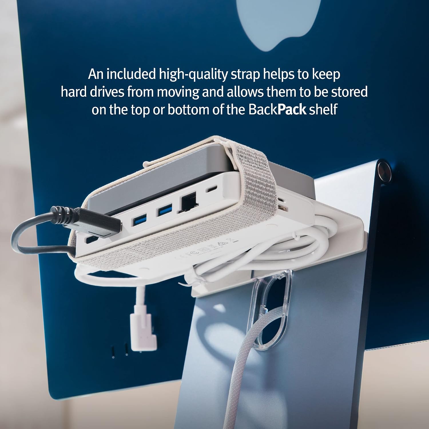 Twelve South Backpack for M1 iMac | Hidden Storage Shelf for Hard Drives and Accessories