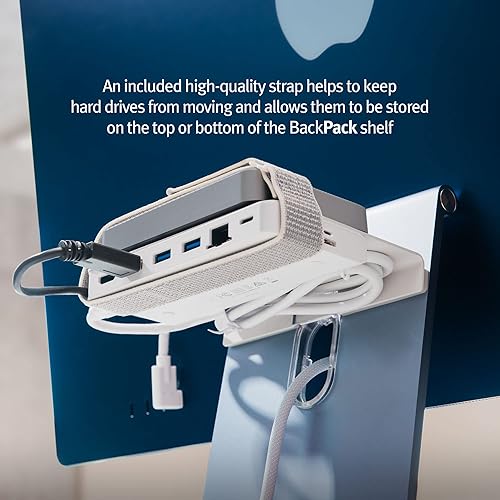 Miniatura 8 de Twelve South Mochila para Apple Studio Display  Estante de almacenamiento oculto ventilado con soporte integrado para discos duros y accesorios