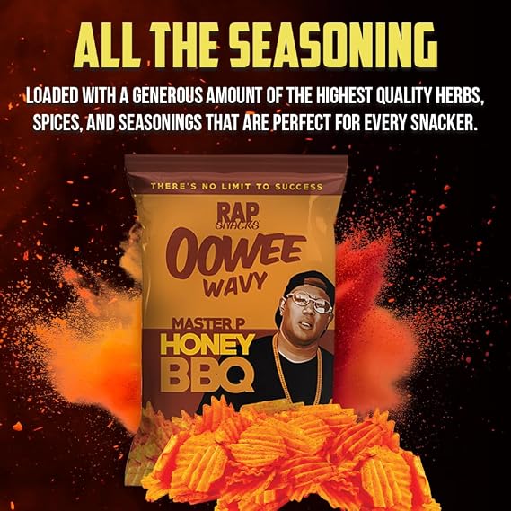 Rap Snacks Boosie Louisiana Heat Wavy Potato Chips 2.5 Oz Bags - Pack of 12