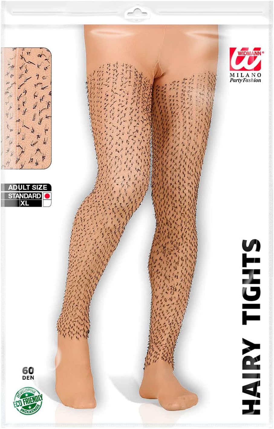 W WIDMANN MILANO Party Fashion - Mens 60 DEN Carnival Halloween Furry Stockings